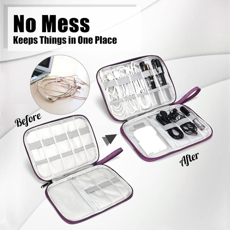 CILLA Travel Cord Organizer Case, Portable Waterproof Storage Bag for Charger, Cord, USB, Power Bank, Earphone, SD Card, Travel Essentials - Image 2